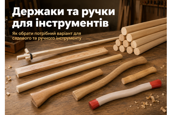 Держаки та ручки для інструментів: як вибрати для лопати, граблів, молотка, сокири та іншого інструменту