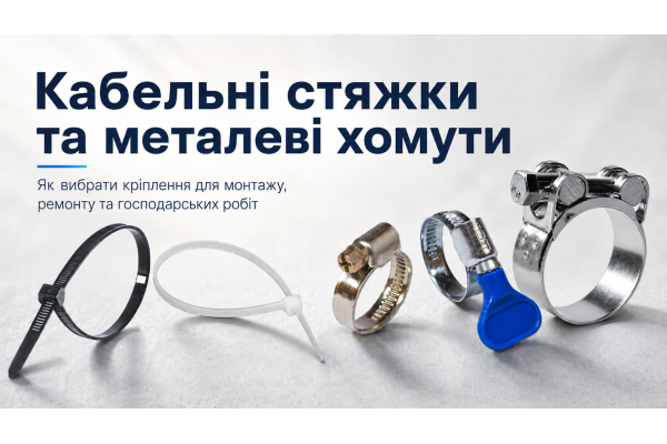Кабельні стяжки та металеві хомути: як вибрати кріплення для монтажу, ремонту й господарських робіт
