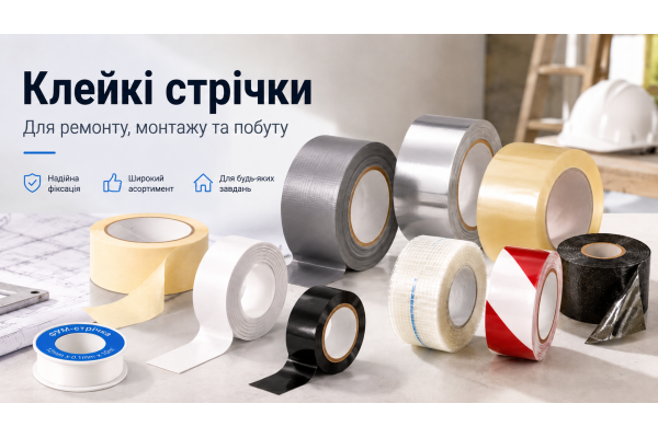 Клейкі стрічки для ремонту будівництва та побуту