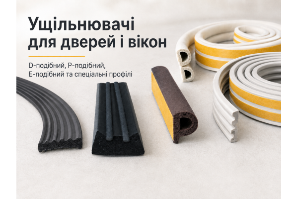 Ущільнювачі для дверей, вікон і щілин: як вибрати D-, P-, E-подібний та спеціальний профіль