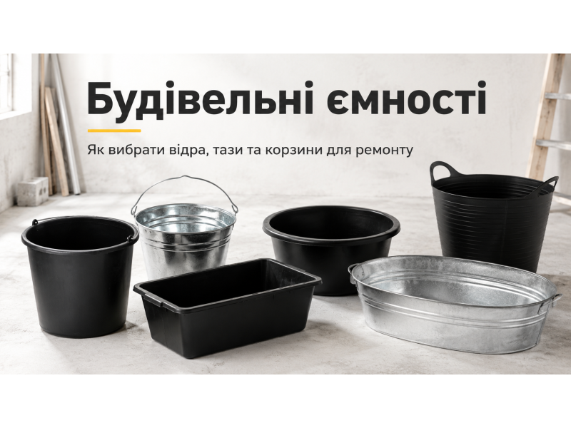 Строительные емкости как выбрать ведра, тазы и корзины для ремонта