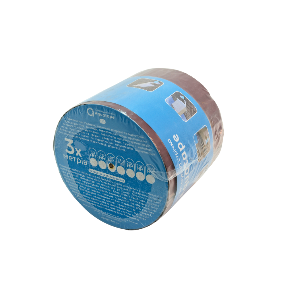 Битумная лента Aquatape Brown шириной 100 мм и длиной 3 м