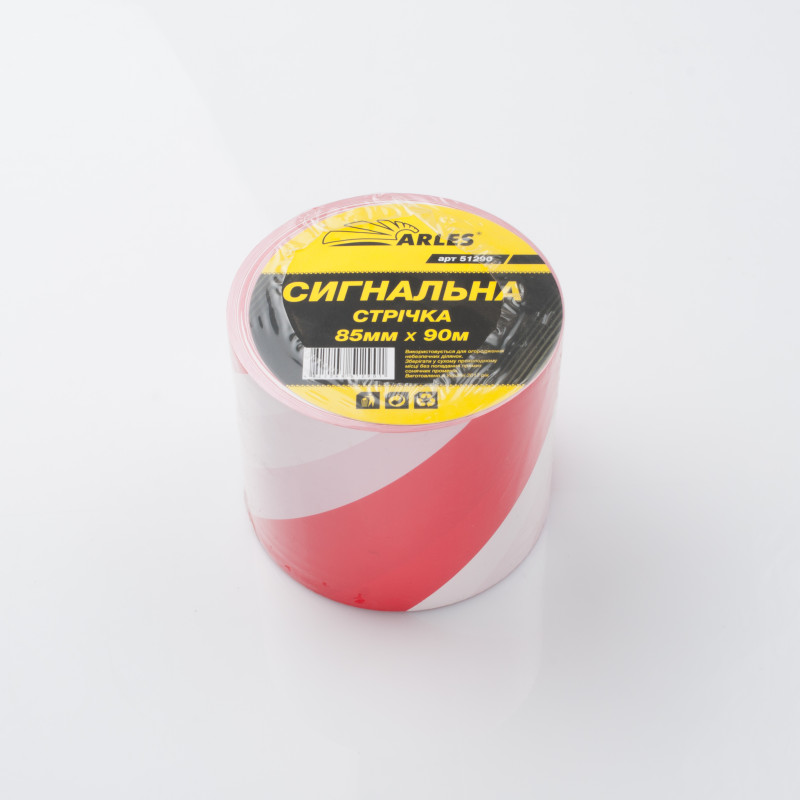 Стрічка сигнальна Arles червоно-біла 85мм х 90м (1/36)