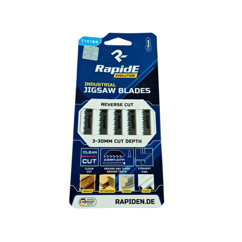 Полотно для лобзика RapidE T101BR дерево,PVC, 100/75мм, быстрый рез (5 шт/уп)