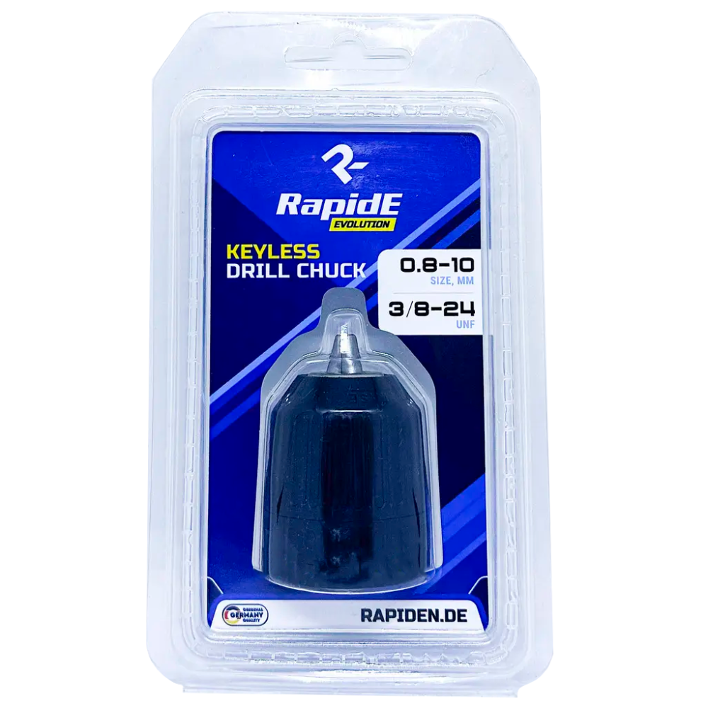 Патрон для шуруповерта самозажимной RapidE KEYLESS DRILL CHUCK 0.8-10MM, 3/8-24UNF для удобства