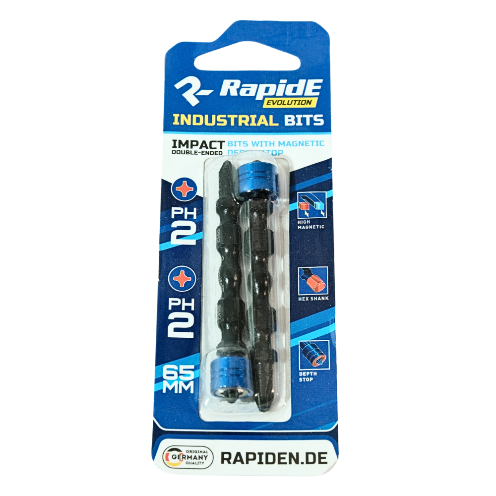 Бита RapidE Impact PH2/PH2 длиной 65 мм с ограничителем