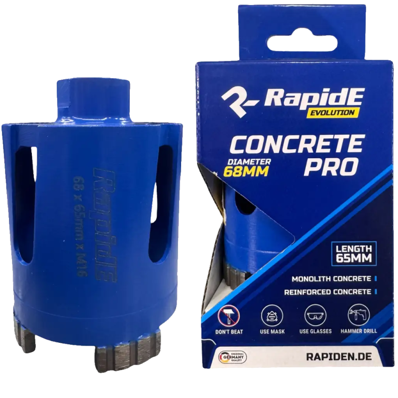 Алмазная коронка RapidE 68mm CONCRETE PRO(DISTAR) по железобетону, монолитному бетону и кирпичам.