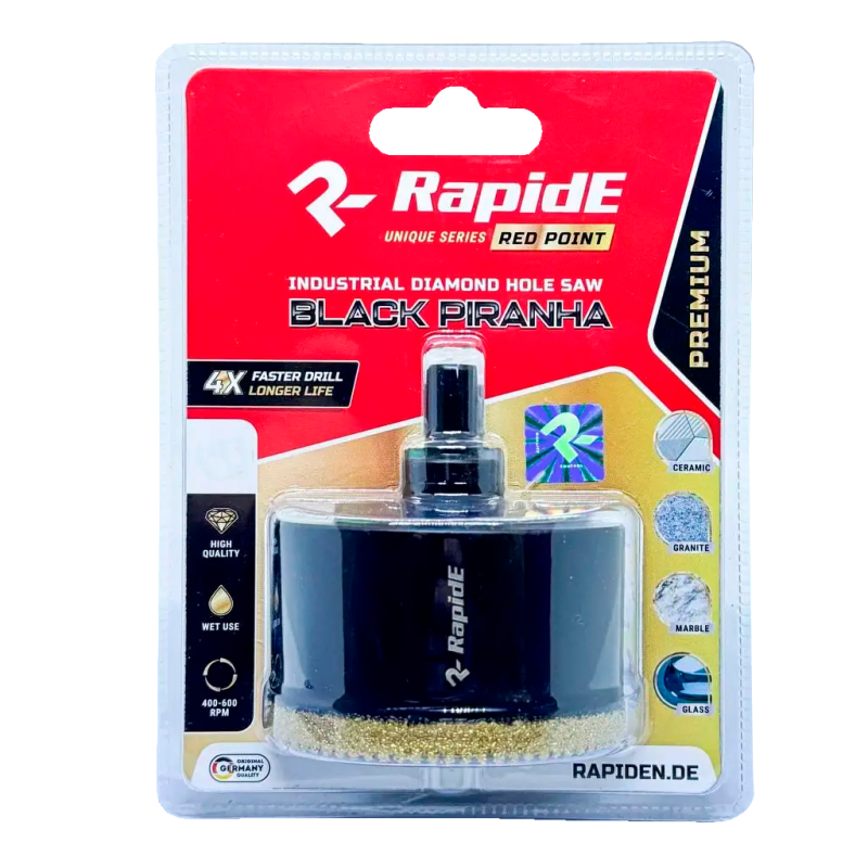 Коронка алмазна RapidE RED POINT BLACK PIRANHA 100mm (зубчаста,чорна)