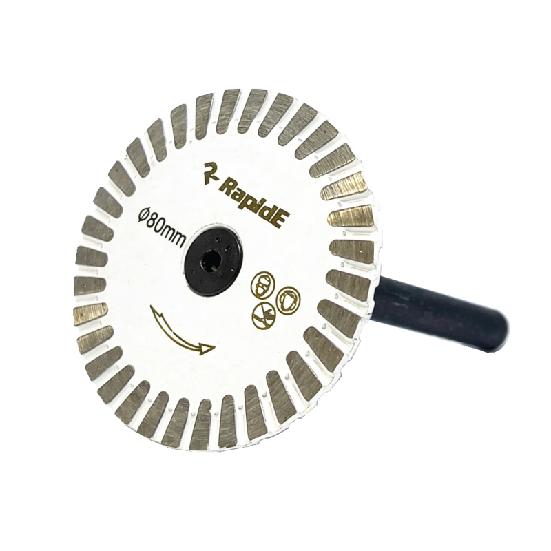 Алмазный мини-диск 80mm с круглым хвостовиком на дрель для чистки клея из под СВП