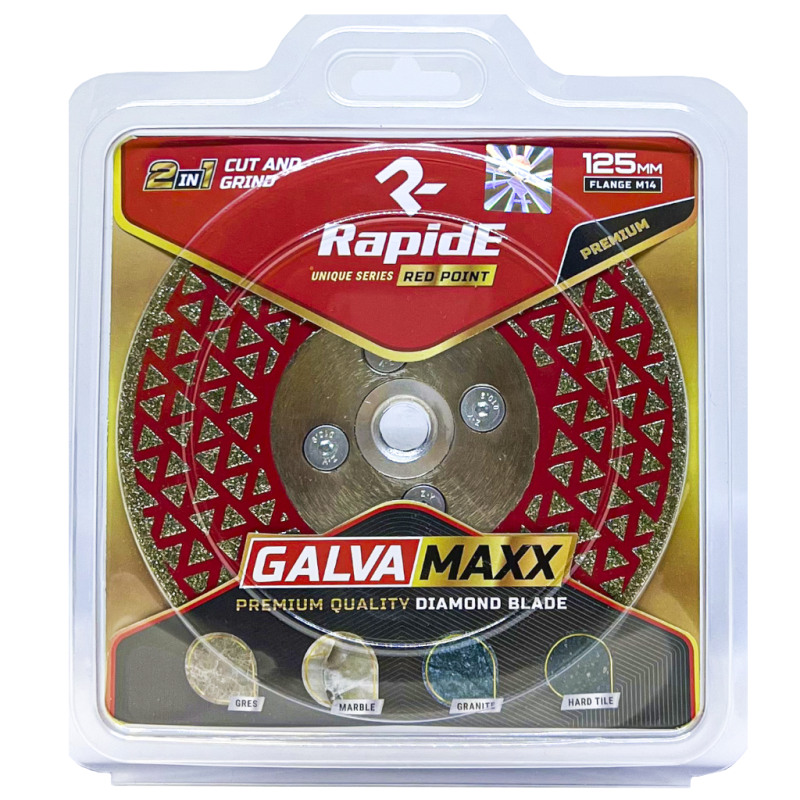 Алмазный диск RapidE GALVAMAXX 125 мм R9777 для резки и шлифования с алюминиевым фланцем М14