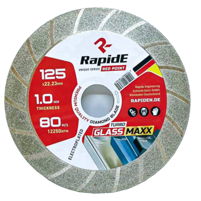 Алмазный диск RapidE TURBO GLASSMAXX (ультратонкий) 125 мм R9794 для деликатного реза стекла, керамики