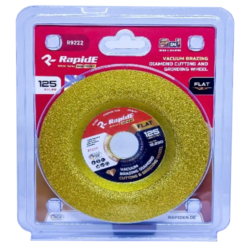 Алмазная шлифовальная чашка RapidE RED POINT VACUUM BRAZED ПРЯМАЯ 2в1 125 мм R9222