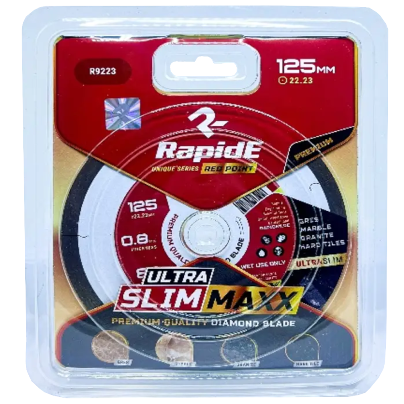 Алмазный диск RapidE SLIMMAXX ULTRA R9223 (ультратонкий 0,8 мм) 125x22,23 (с водяным охлаждением)