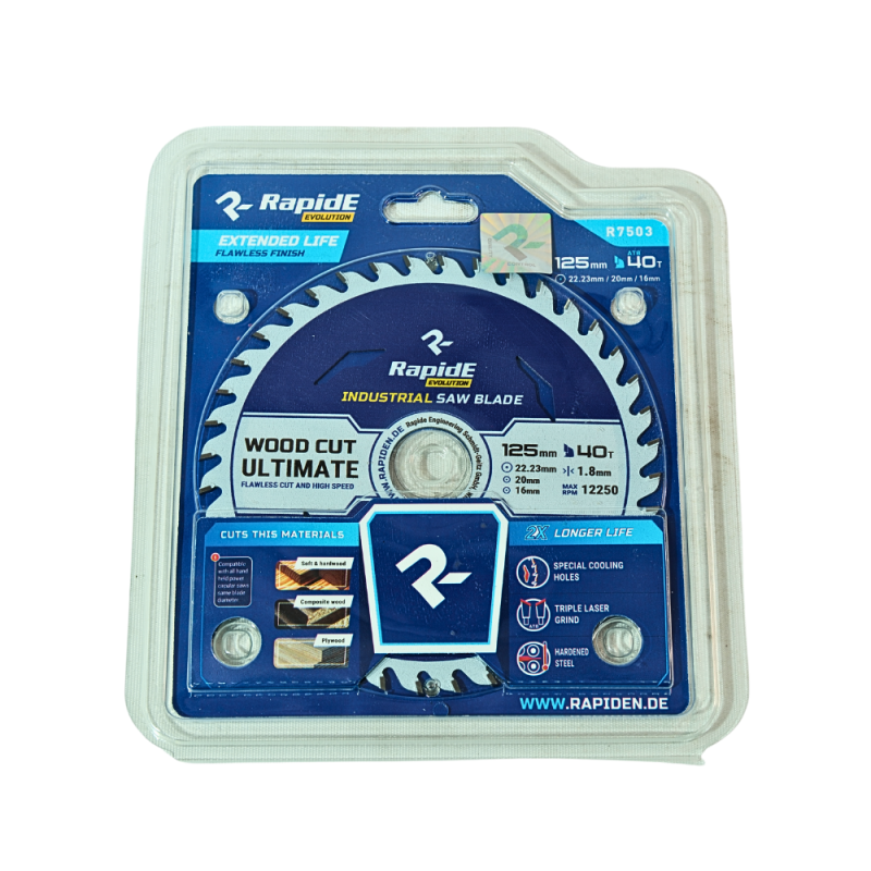 Диск по дереву Rapide INDUSTRIAL 125×22,2×40T