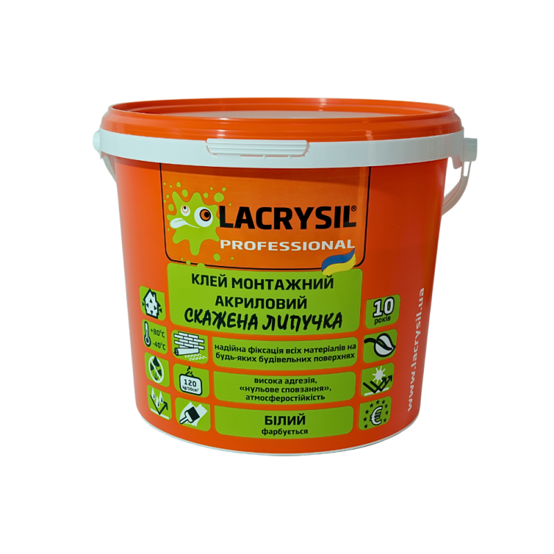 Клей акриловый Lacrysil "СУМАСШЕДШАЯ ЛИПУЧКАА" белый 6 кг