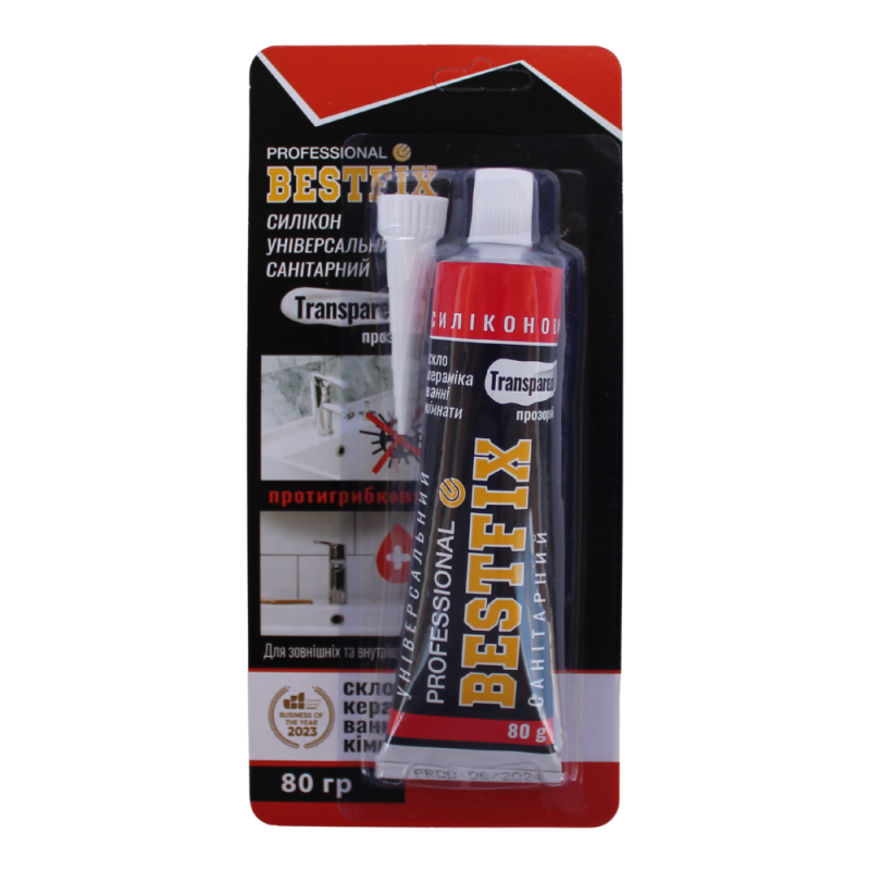 Силикон санитарный BESTFIX GP (блистер) прозрачный 80 мл (1/12)