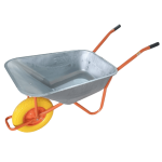 Тачка строительная VMF, 85 л/170 кг, PU колесо 4.00-8, оранжевая рама (GW-CO8540PU)