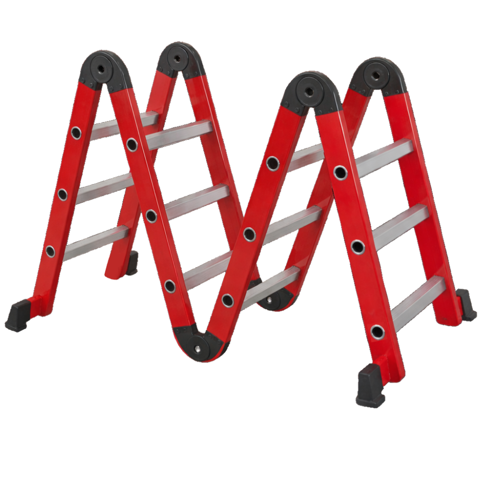 Алюминиевая лестница-трансформер 4×3 VMF EURO 3,46 м, красная