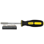 Отвертка с прорезиненной ручкой HT-Tools, 10 насадок
